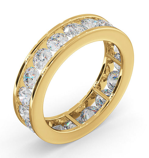 Mens 3ct H/Si Diamond 18K Gold Full Band Ring